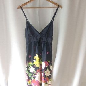 (Theory) NWT Floral strappy silk  dress